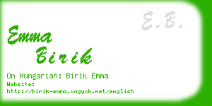 emma birik business card